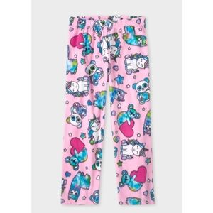 TCP - Girls Pink Fleece Pajama Bottoms with Unicorns & Pandas - Size XL (14)